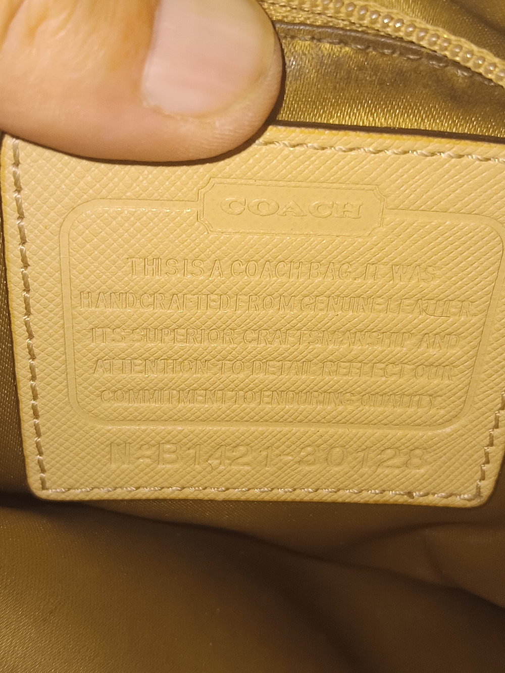 Coach Leather Shoulder Bag in Beige - Picture 6 of 6